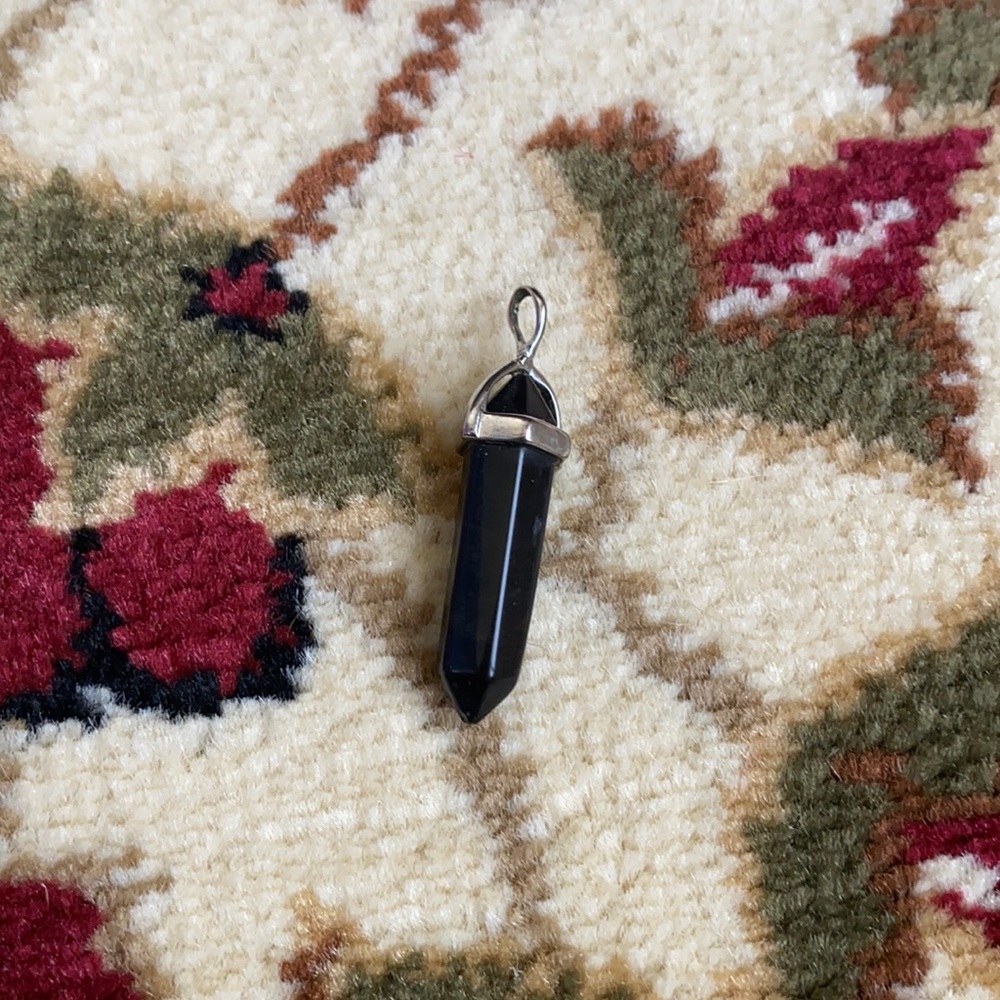 Black faux crystal